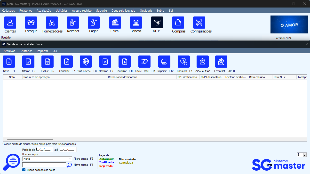 SG Master - Versão Básica - NF-e