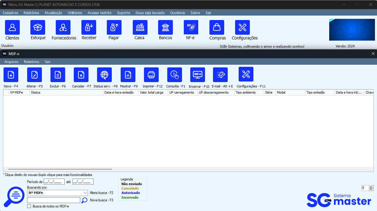 SG Master - Versão Básica - MDF-e